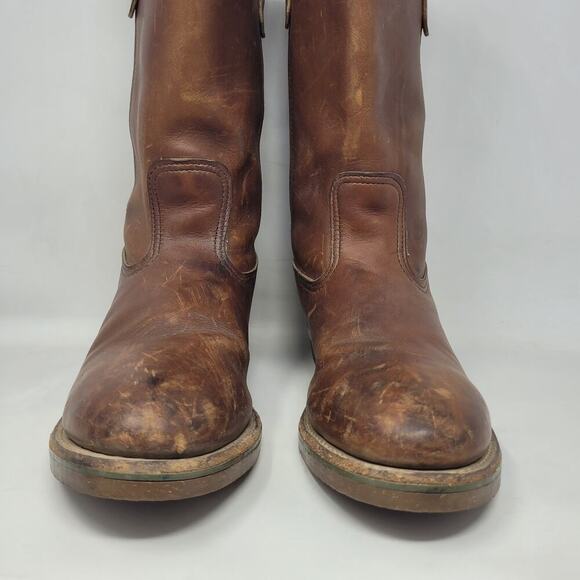 VTG Red Wing Boots 8B Pecos Western Brown Leather Safety Toe Work Nailseat 2265 - Picture 5 of 15